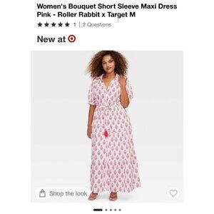 Roller Rabbit X Target Women's Bouquet Short Sleeve Maxi Dress Pink XS NWT